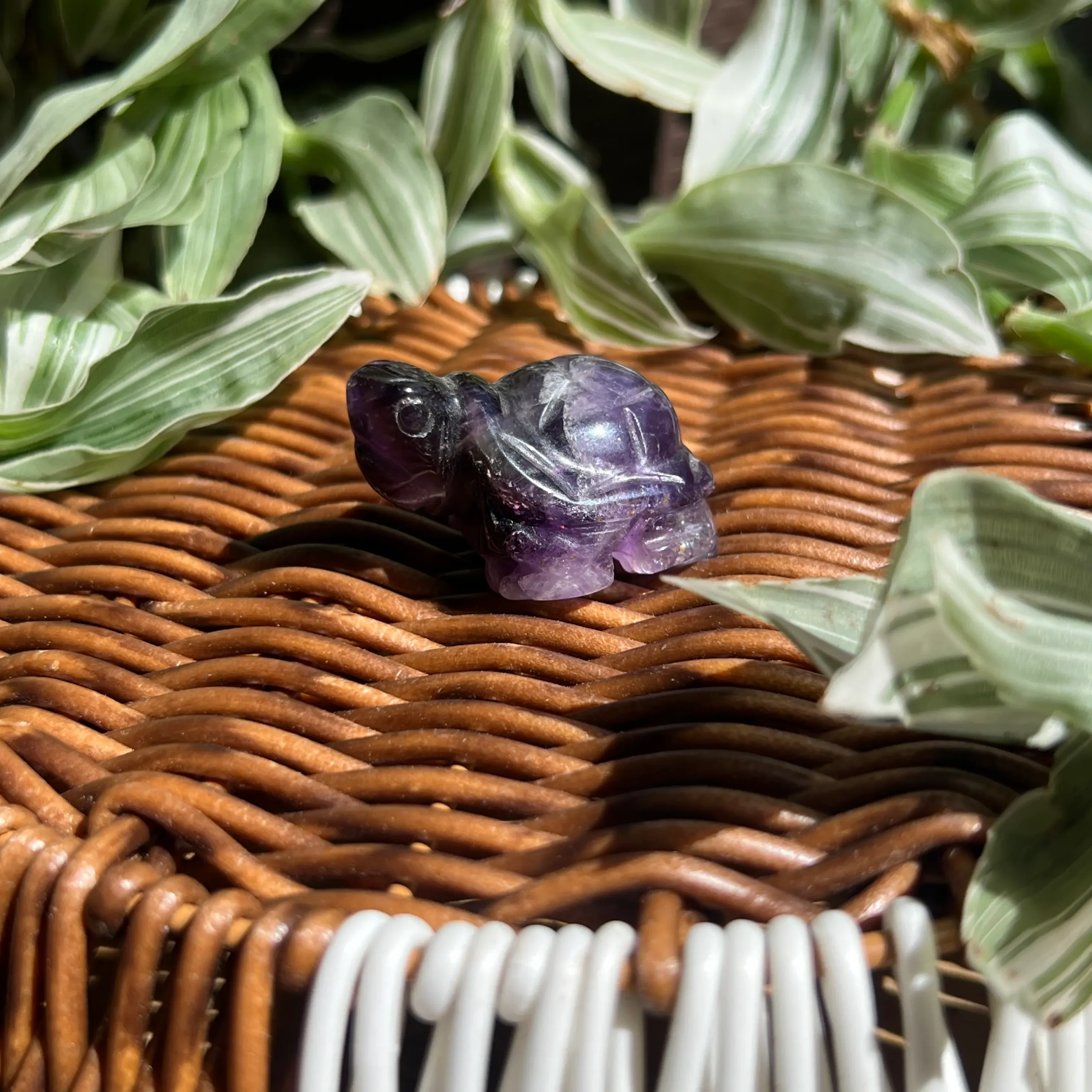 Tortuga Tallada en Amatista | Figura de Cristal Natural para Energía y Decoración