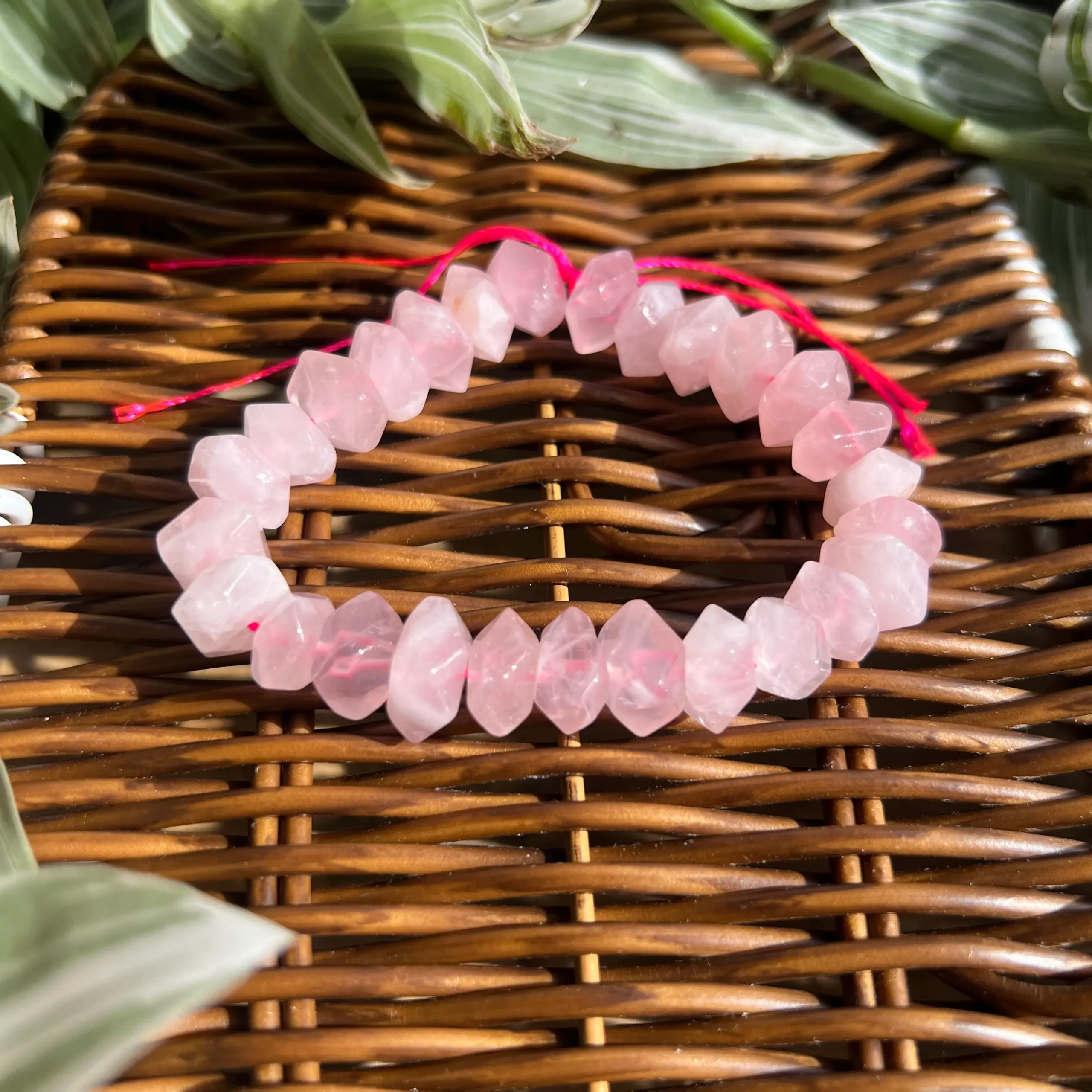 Cuentas Irregulares de Cuarzo Rosa Natural 7.5” | Para Joyería Artesanal y Pulseras DIY