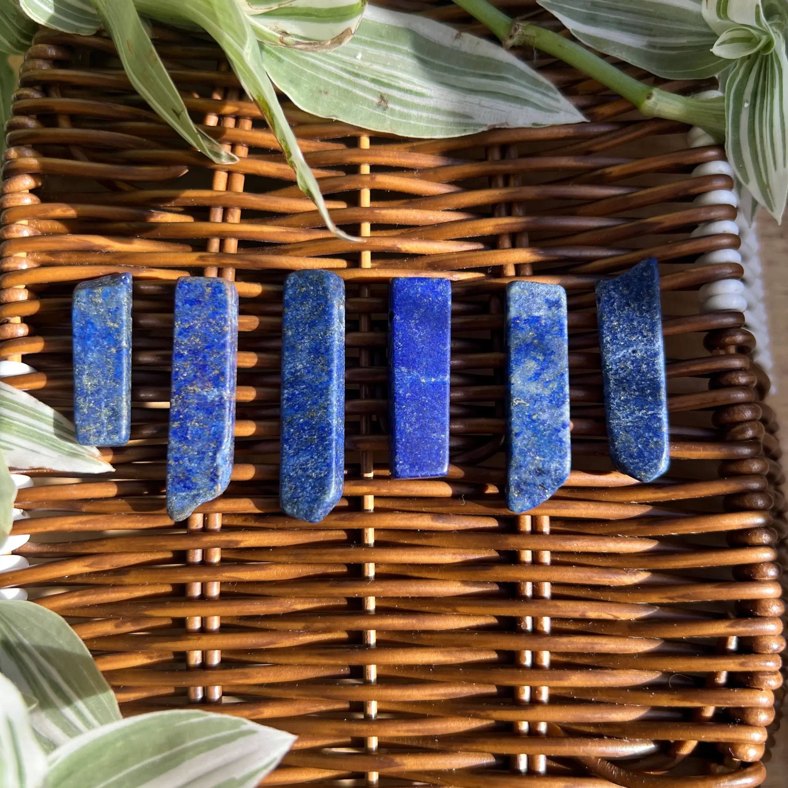 Set de 5 Puntas Irregulares de Lapislázuli Natural | Cuentas Perforadas para Joyería Artesanal