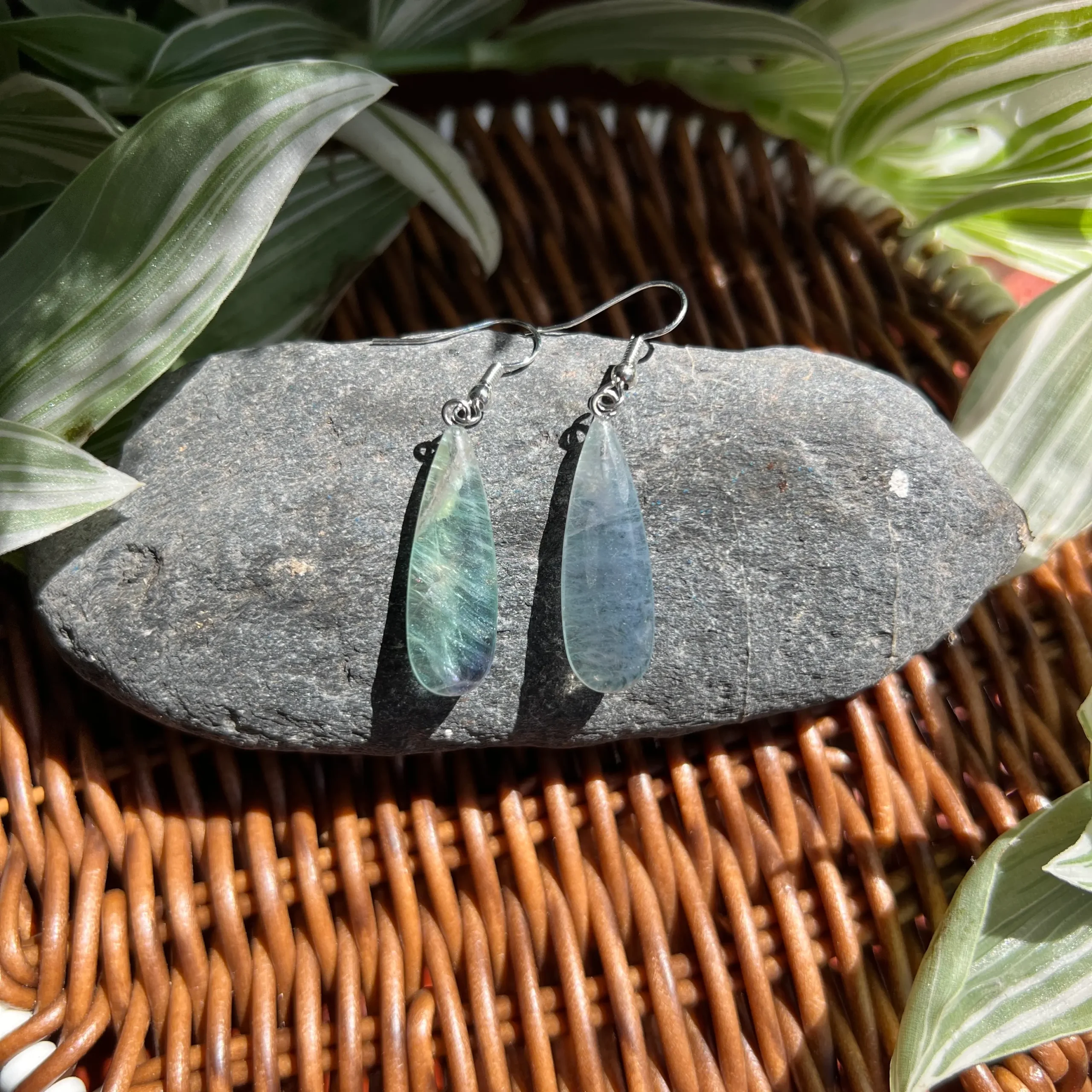 Pendientes de Fluorita Natural